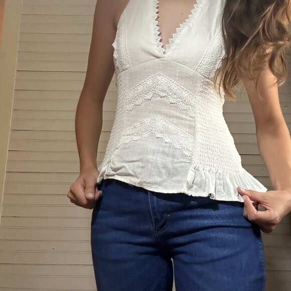 Princess Polly Follow Through Lace Trim Cami Top White - Picture 2 of 5